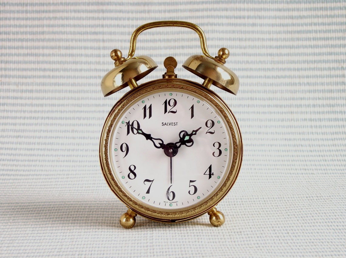 Vintage Brass Twin Bell Wind Up Alarm Clock. Beautiful Etsy