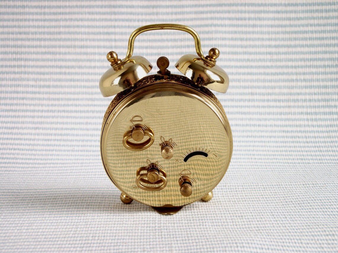 Vintage Brass Twin Bell Wind Up Alarm Clock. Beautiful Etsy