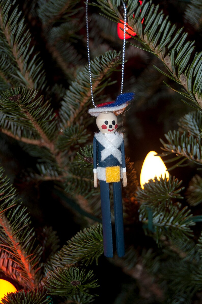 Set of Clothespin People Christmas Tree Ornaments Etsy