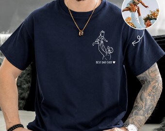 Camiseta con foto personalizada para papá, regalos para el Día del Padre, camiseta para el Día del Padre, camiseta personalizada con retrato de papá, regalos de cumpleaños para papá, regalo para el esposo