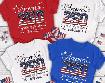Camiseta del 250 aniversario de EE. UU., camiseta patriótica roja y blanca de la libertad de EE. UU., camiseta del Día de la Independencia de Estados Unidos (1776-2026), camiseta de regalo del 4 de julio.