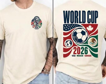 Camiseta del Mundial de Fútbol 2026, Camiseta de fútbol de EE. UU., Canadá y México, Regalo para amantes del fútbol, Camiseta para seguidores del torneo, Regalos para el día del partido internacional