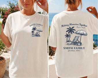 Camiseta personalizada para vacaciones familiares de verano 2026, camiseta estampada a juego para el viaje familiar, camiseta para crear recuerdos juntos, camiseta de regalo para vacaciones en la playa.