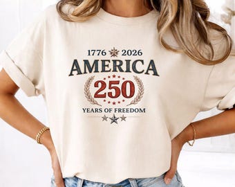 Camiseta Comfort Colors del 250 aniversario de Estados Unidos, camiseta patriótica de EE. UU. 1776–2026, camiseta retro del 250 aniversario del Día de la Independencia, camiseta de regalo del 4 de julio