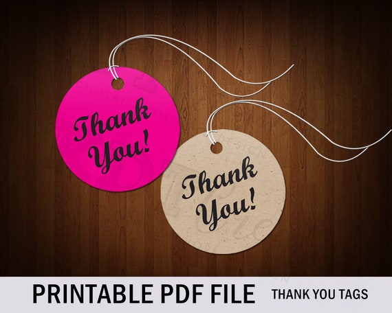 Round Thank You Tags Printable PDF - Etsy