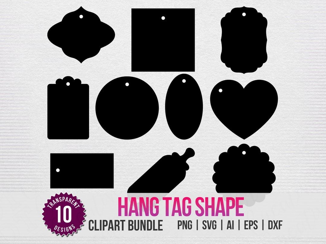 10 Hang Tag Shapes - File Bundle - Die Cutting, Laser and Scrapbooking ...
