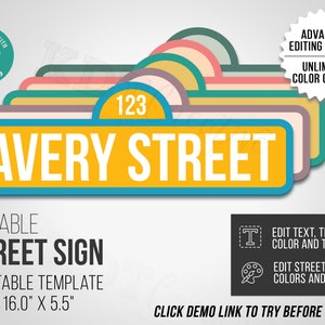 Editable Street Sign - 11x17" | Advanced Editing Options with Corjl