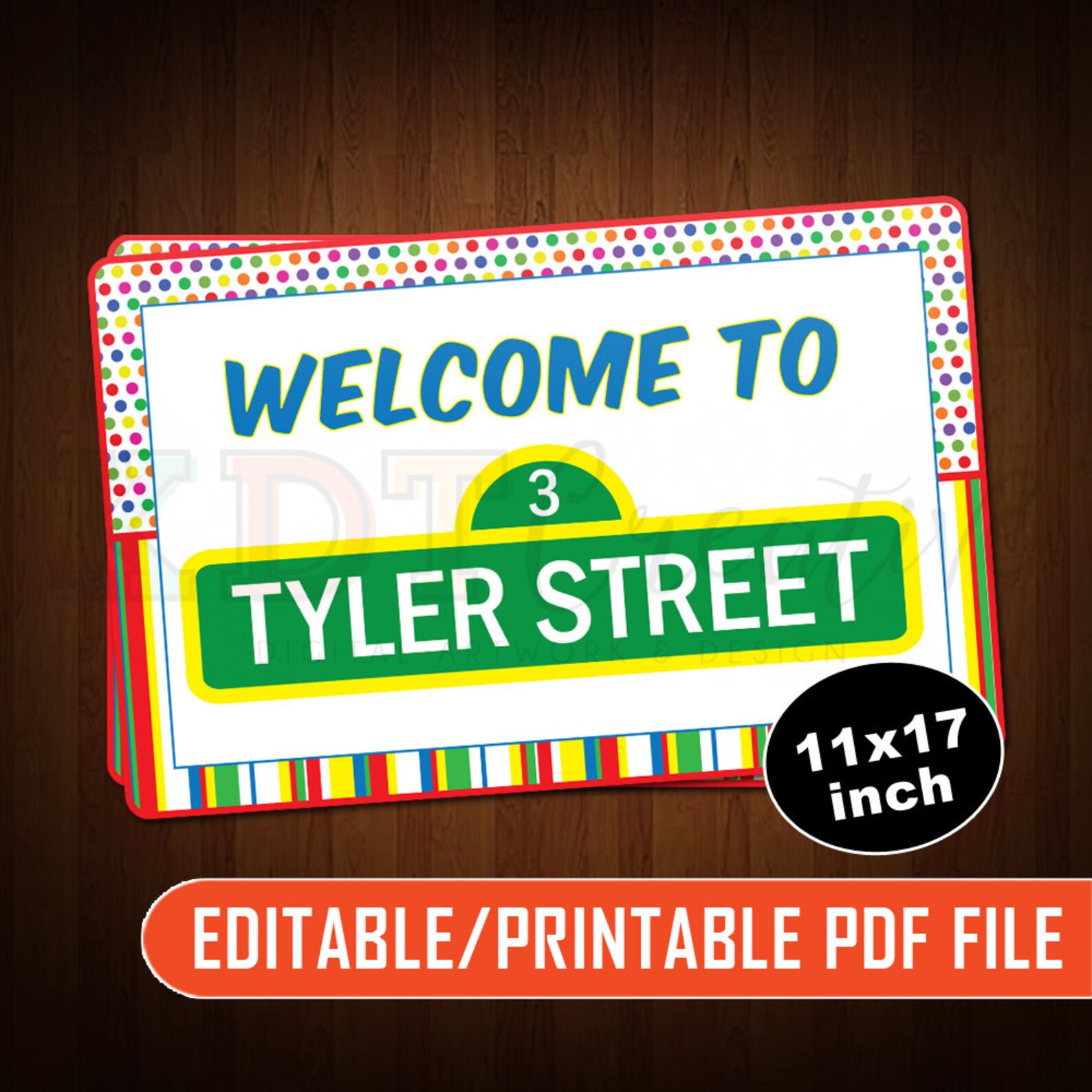 Editable/Printable Sesame Street Sign 11x17 KDEDF0007 Etsy
