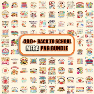 Back To School PNG Bundle | Classroom Learning Collection | Pre-K Through 6th Grade Sublimation