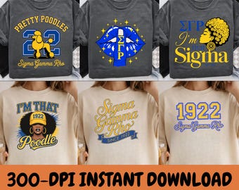 Sigma Gamma Rho PNG SVG / Pacchetto collezione Sorority / Disegni Poodle Girl / File a tema 1922