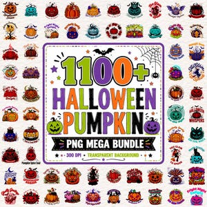 Pumpkin Halloween PNG Bundle | Ghost Cat Bat Watercolor Clipart | Autumn Harvest Graphics | Spooky Season Shirt
