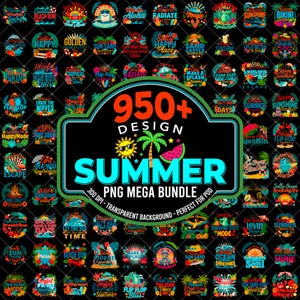 Summer PNG Bundle | Tropical Beach Collection | Coquette Bow | Sunshine Vacation Graphics | Salty Tequila Artwork