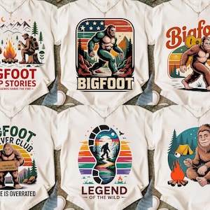 Bigfoot PNG- en SVG-bundel | Sasquatch silhouet gesneden bestanden | Cryptisch avontuurkunstwerk | Wandelen natuurliefhebber