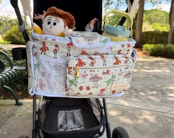 Stroller Caddy Organizer | Baby Diaper Bag for Stroller | Universal Storage Bag | Toy Story Inspired Baby/Toddler/Mom Essential Holder Bag