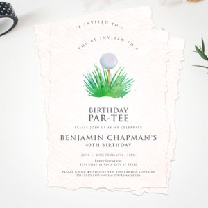 Golf Par-tee Invitations, Birthday Party Invite, Golf Invitations, Golfing Invite, Printable Invitation, Invitations for Men, Corjl Template