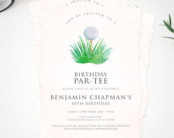 Golf Par-tee Invitations, Birthday Party Invite, Golf Invitations, Golfing Invite, Printable Invitation, Invitations for Men, Corjl Template