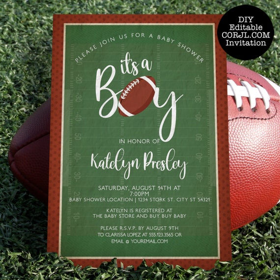 football baby shower invitations