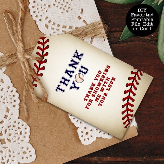 Baseball Favor Gift s Printable Favor s Thank You s Vintage Baseball Gift s Vintage Baseball s Corjl Template By Metro Events Party Supplies Catch My Party