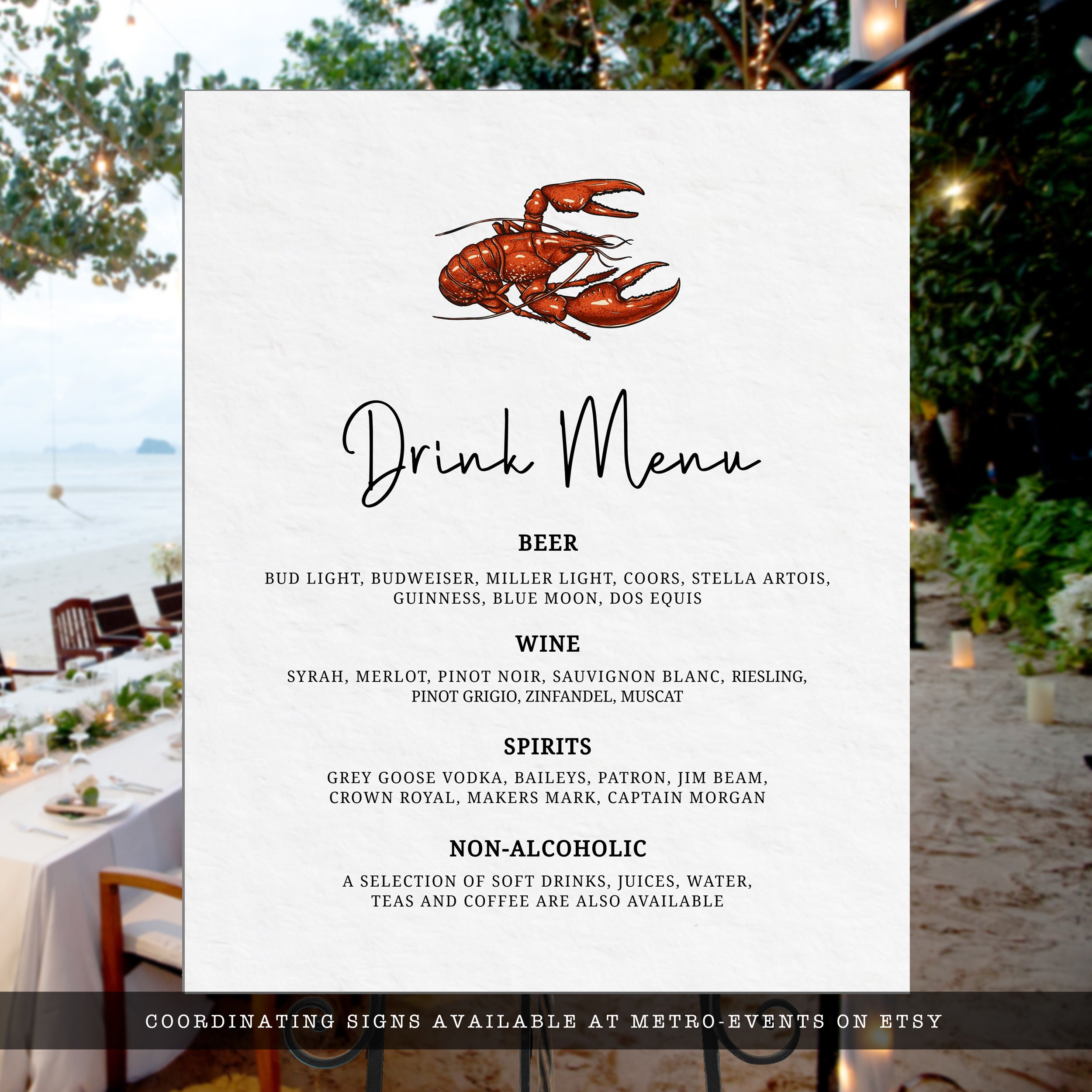 Lobster Fest Food Menu Seafood Menu Lobster Themed Menu Etsy
