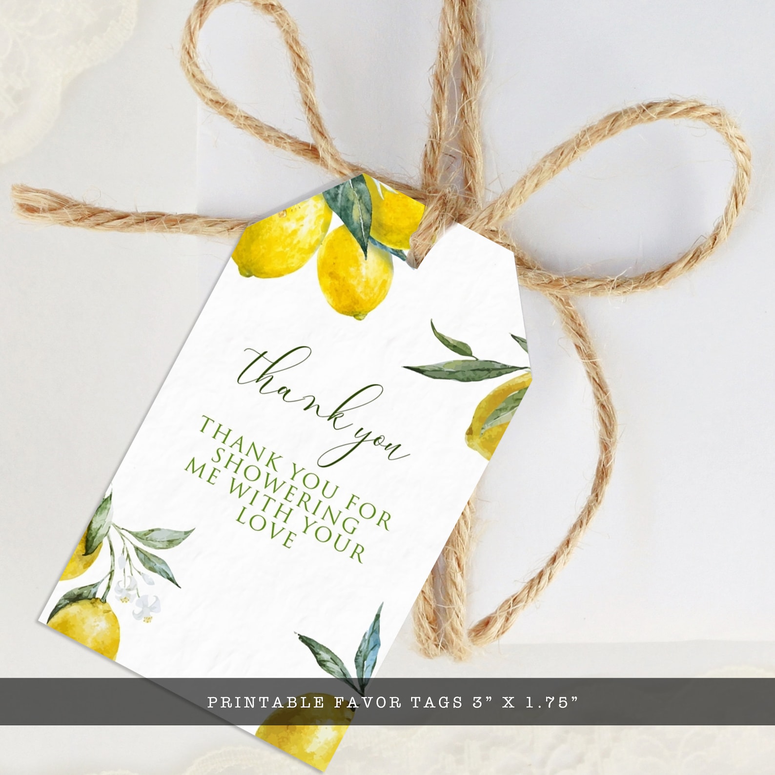Lemon Favor Tag Lemon Gift Tags Printable Favor Tags Thank Etsy