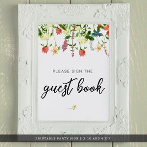 Boho Wildflower Bridal Shower Sign Kit, 10 Printable Wedding Signs, Floral Party Signs, Printable Signs, Botanical Sign, Floral Party Decor image 4