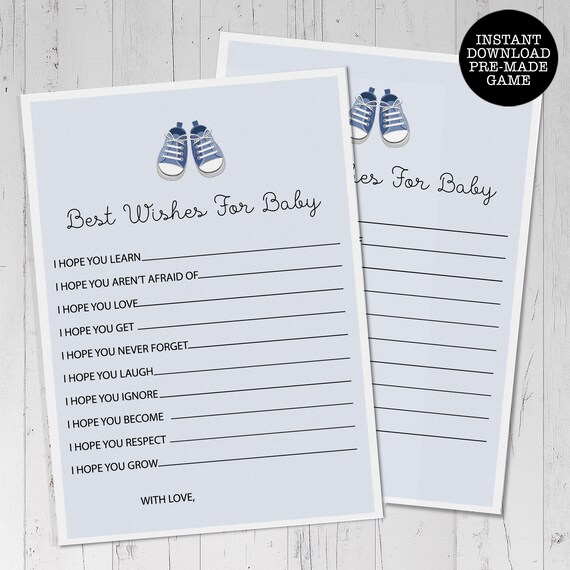 Best Wishes For Baby, Instant Download, Printable Games, Premade