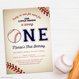 Baseball First Birthday Invitations, Editable Instant Download, Baseball Birthday Invitation, Birthday Invitations, Printable Invitations