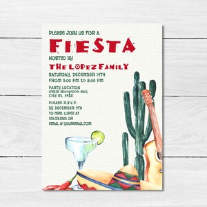 Fiesta Invitation Printable Invitation Editable Invitation | Etsy
