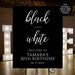 Black and White Themed Welcome Signs, Printable Party Sign, Instant ...