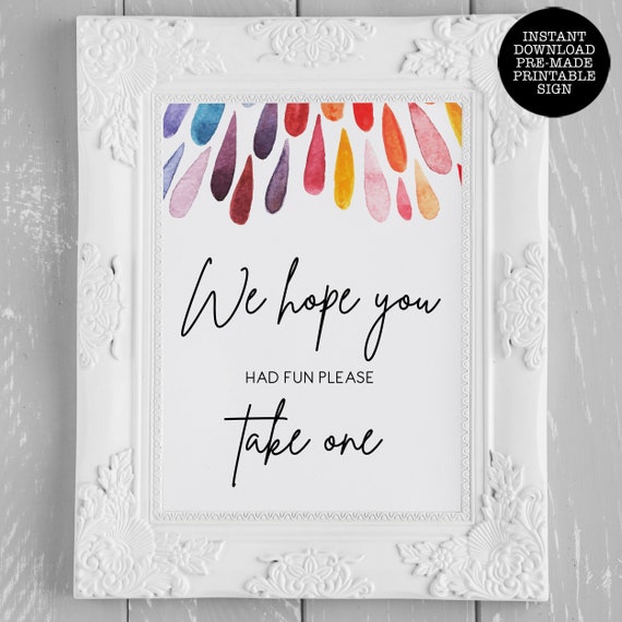 Rainbow favor table sign, Rainbow Bridal Shower Sign, Printable Signs, Instant Download, Bridal Shower Decor, Bridal Shower Favor sign Il_570xn
