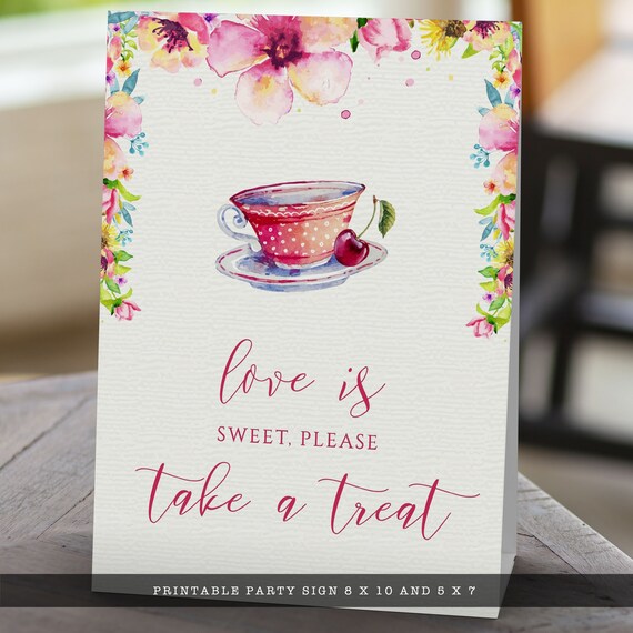 Time for Tea Sign CUSTOMIZABLE Rustic Floral Sign Tea Party Brunch Sign Wooden Party Printable C9 Bridal Brunch Sign Shower Brunch Sign