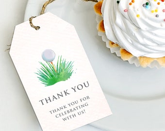 Golf Thank You Tags, Golfing Favor Tags, Golf Gift Tags, Editable Favor Tags, Corjl Template, Golfing Favor Tags, Custom Gift Tags, Par-Tee