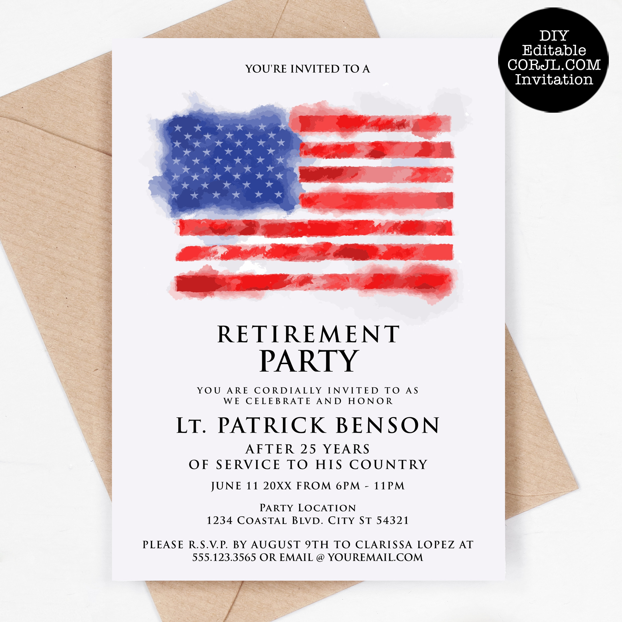 Military Retirement Party Invitation