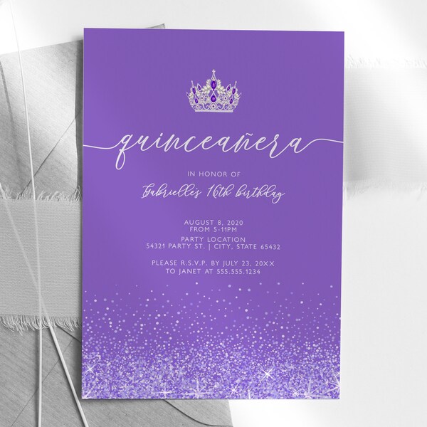 Light Purple Quince Invitations Etsy