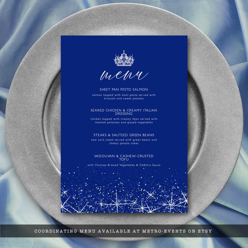 Blau Glitzer Prinzessin Willkommensschild: Sweet Sixteen Party (Corjl Template) Bild 6