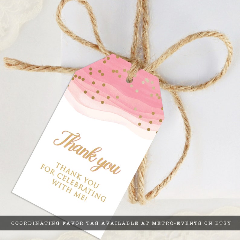 Pink and Gold Graduation Party Invitations: Watercolor Design (Corjl Template) image 8