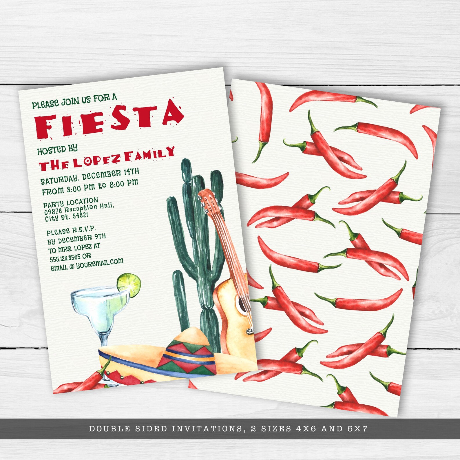 Fiesta Invitation Printable Invitation Editable Invitation | Etsy