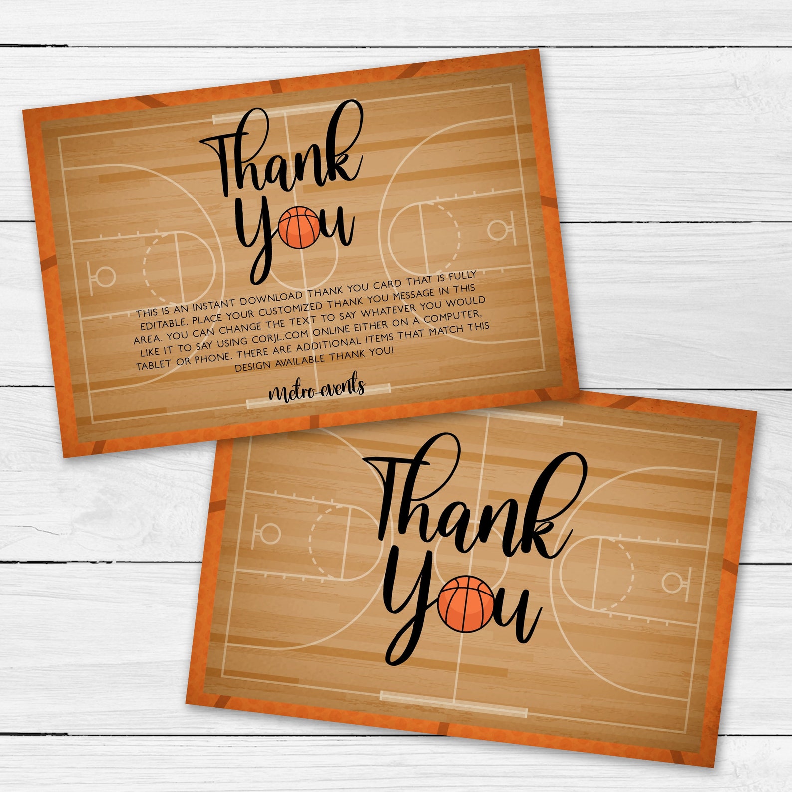 Basketball Thank You Cards Sports Themed Thank You Cards Etsy