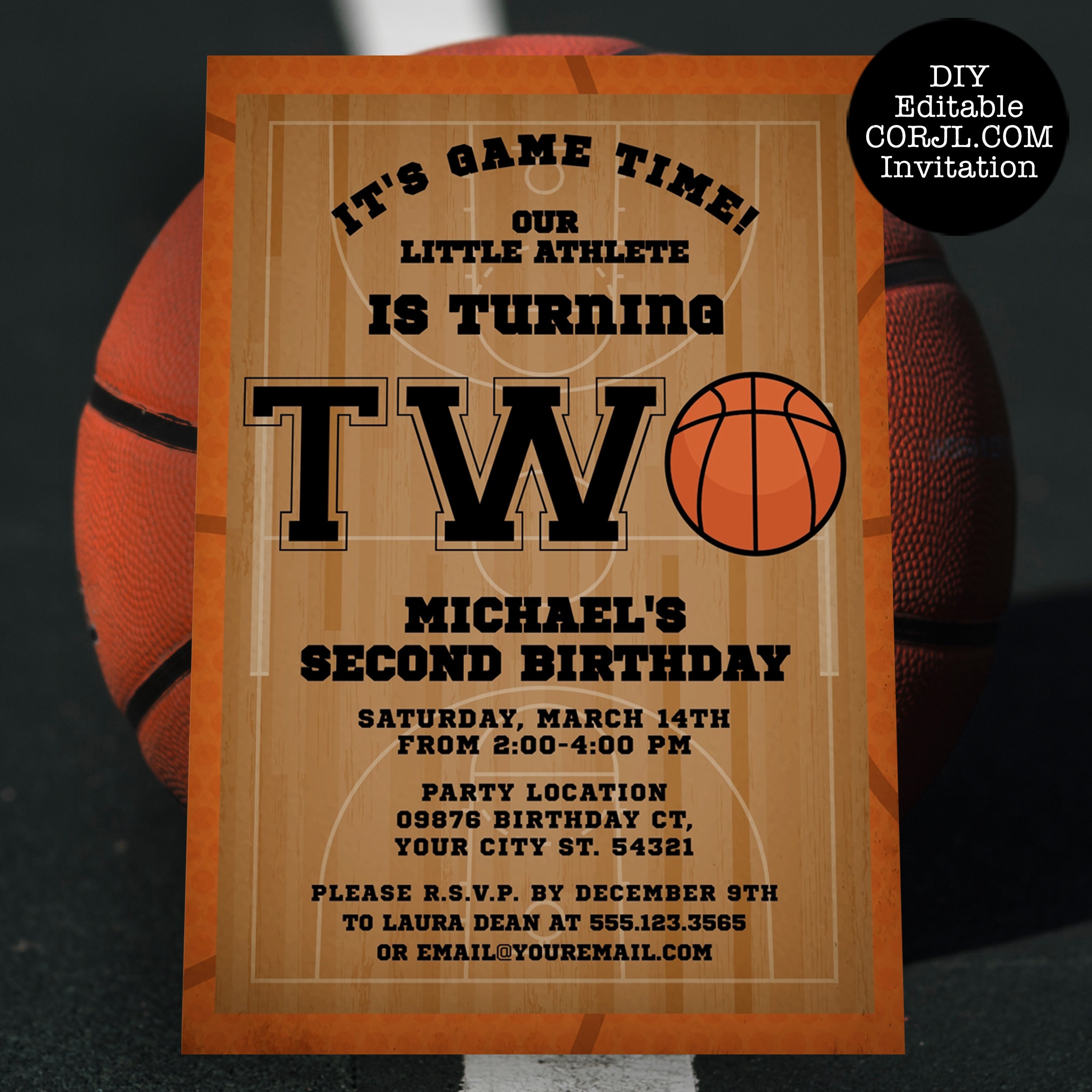 Carte Anniversaire Basket Gratuite à Imprimer Invitation d'anniversaire de basket-ball deuxième - Etsy France