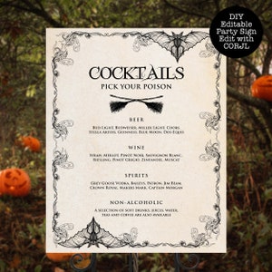 Vintage Witch Halloween Bar Menu. Let's get WICKED! Nothing says Halloween like a witch hat and broomsticks, this party theme features both with a lightly textured background and vintage accents. Designed By MetroEvents