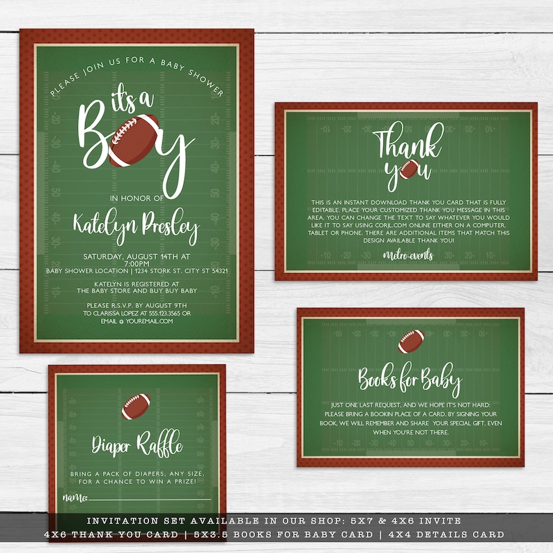 Football Table Numbers, Editable Football Baby Shower Table Numbers, Sports Party Table Numbers image 13