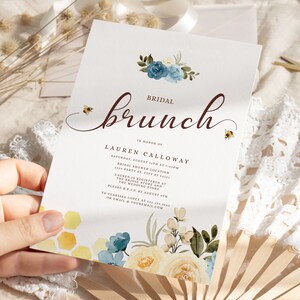 Bee Bridal Shower Invitation, Honey Bee Invitation, Bridal Brunch Invitation, Instant Download Bee Instant Download Corjl Template