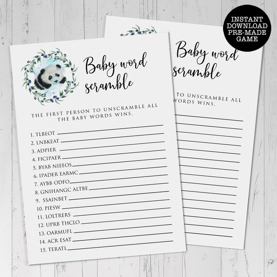 Baby Shower Scramble, Instant Download, Scramble Game, Printable Games ...