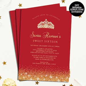 Gucci Inspired Sweet Sixteen Invitations Great for all occasions