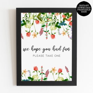 Boho Wildflower Bridal Shower Sign Kit, 10 Printable Wedding Signs, Floral Party Signs, Printable Signs, Botanical Sign, Floral Party Decor image 6