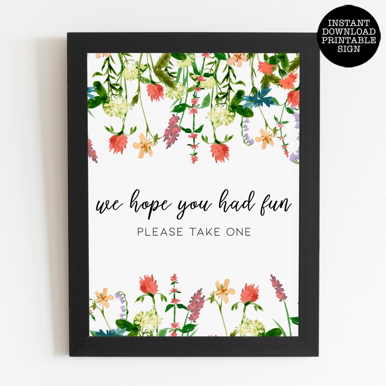 Boho Wildflower Bridal Shower Sign Kit, 10 Printable Wedding Signs, Floral Party Signs, Printable Signs, Botanical Sign, Floral Party Decor image 6