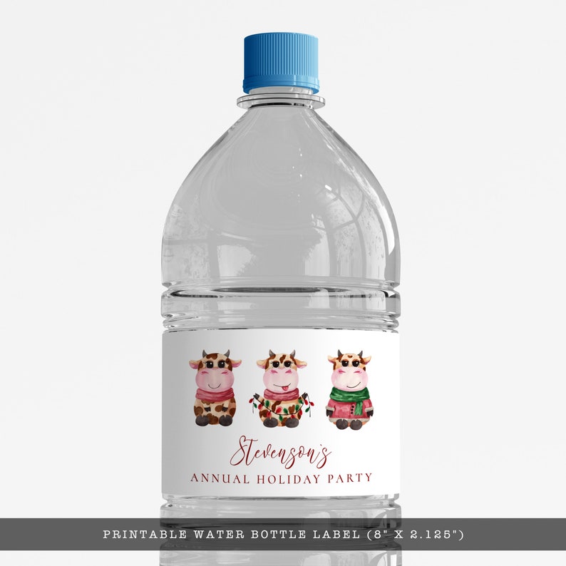Printable Water Bottle Label Holiday Label Printable Country - Etsy