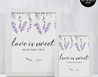 Country Lavender Love is Sweet Sign, Printable Sign Instant Download, Floral Sign, Purple Lavender Sign, Wedding Sign, Bridal Shower Sign