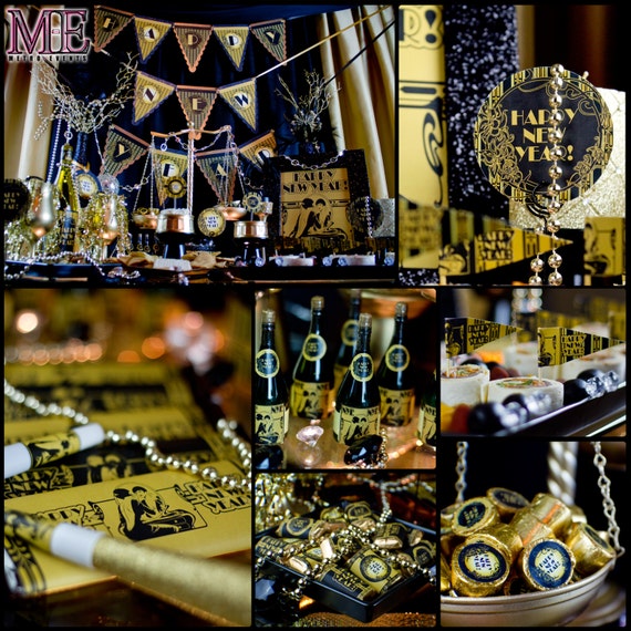 Great Gatsby Decorations I Black & Gold Party Supplies