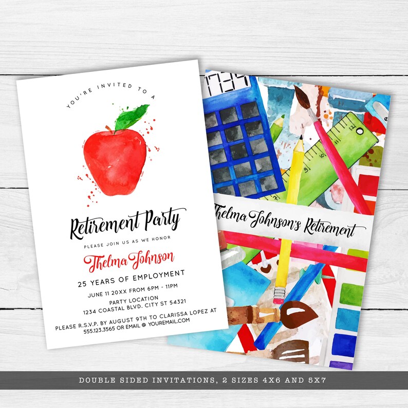 Teacher Retirement Party Invitations School Retirement Party - Etsy